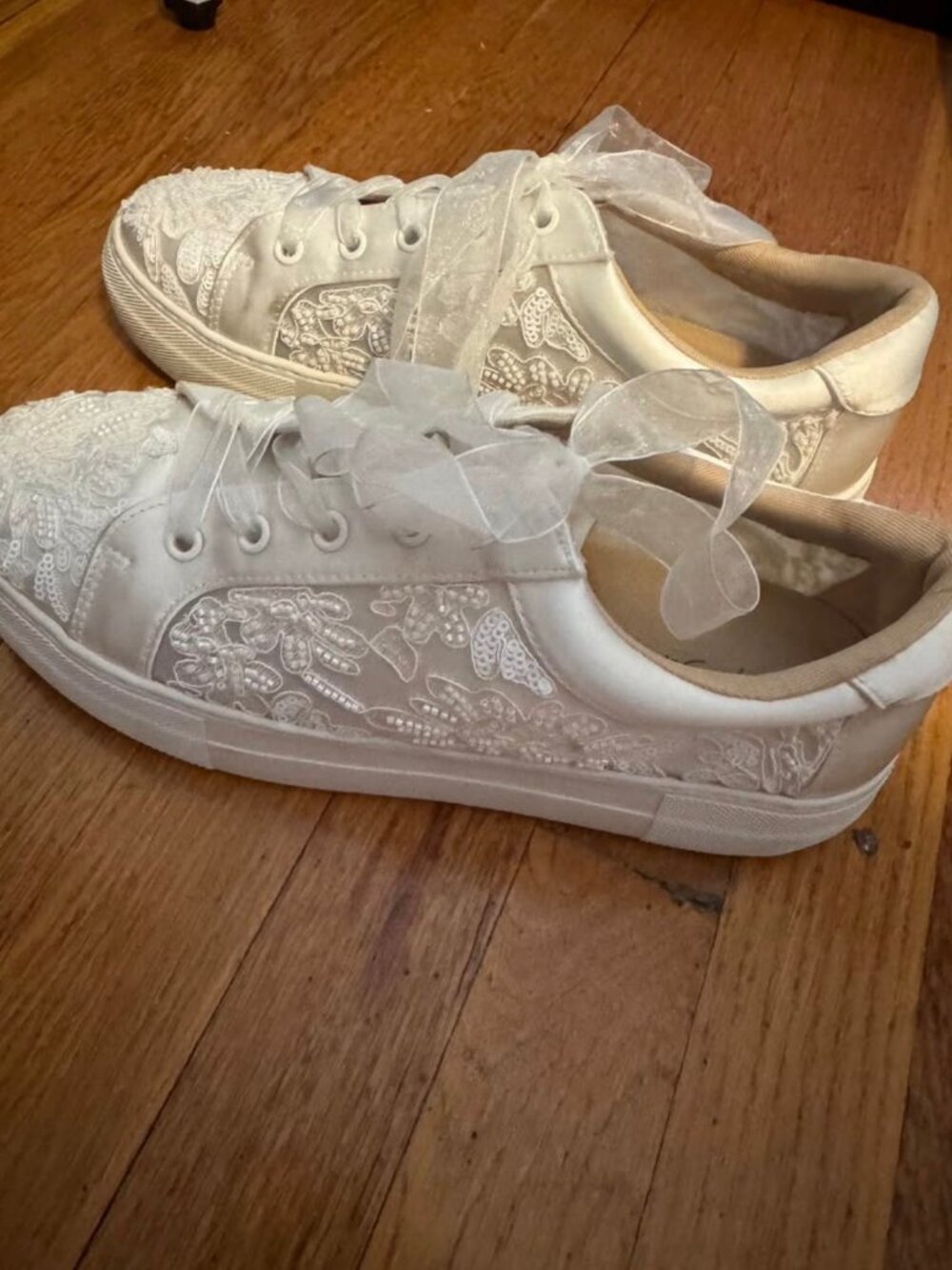 Betsey Johnson Ivory Bridal Sneakers – Size 10